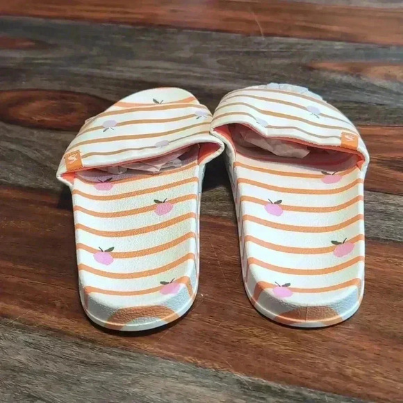 Joules Printed Pool Slide Sandals Poolside White Apple - Picture 3 of 7